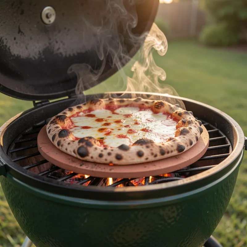 Pizza au kamado : température, pierre et cuisson réussie