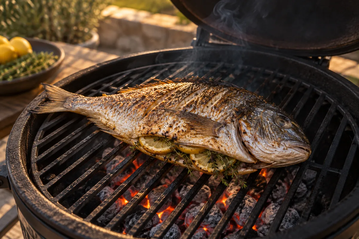 Poisson entier au barbecue : peau, braises et cuisson